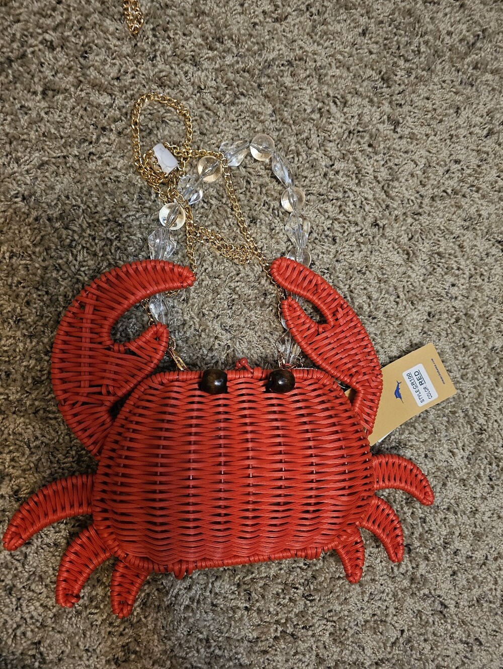 Tommy Bahama Wicker  Crab Bag Nwt